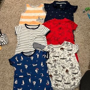 Baby boy one pieces. 6 total! All size 6m
